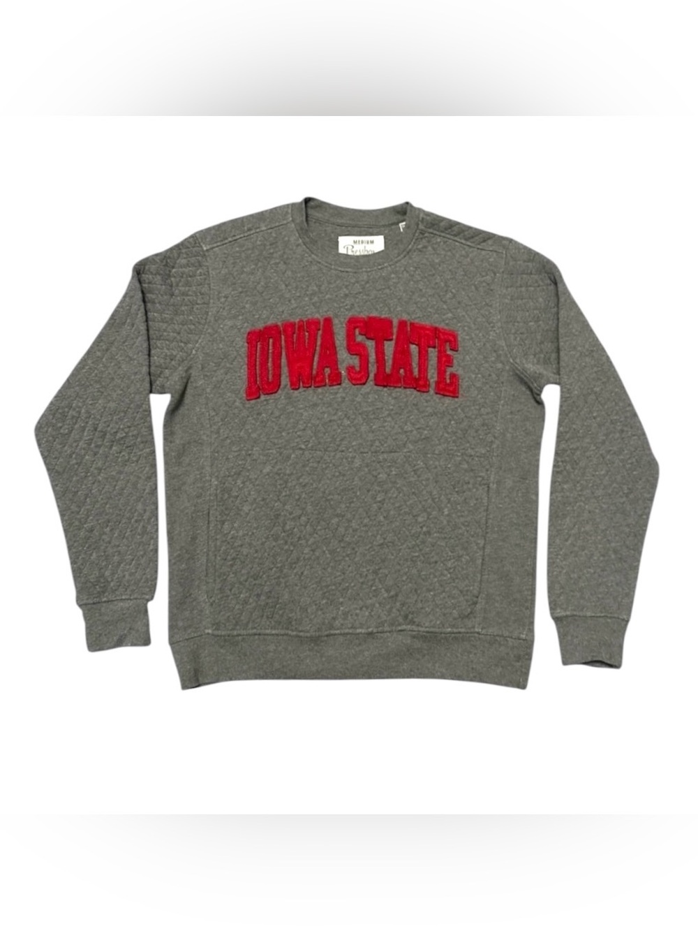 Iowa State Cyclones Pressbox Royce Quilted Pullover Sweatshirt Gray Womens M EUC